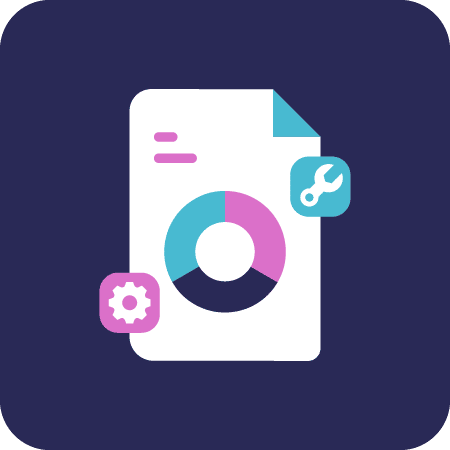 reporting icon on a dark purple background