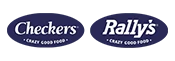 Logos of Checkers and Rally's brands with the slogan 