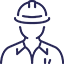 Icon of a worker in a hard hat