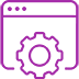 An icon depicting a program window with a gear in front of it