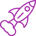 An icon of a rocket blasting off