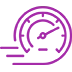 An icon of a speedometer with lines coming out of the bottom