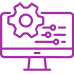 An icon of a computer monitor. There are a gear and three sliders on it.