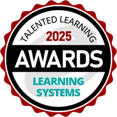 Talented Learning Awards 2025 badge for Learning Systems, featuring a circular design.